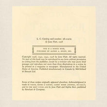 Load image into Gallery viewer, June Platt Cookbook - Vintage 1958